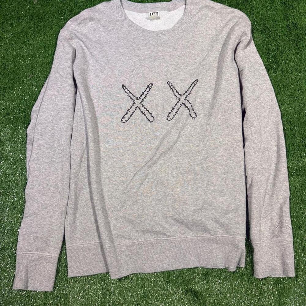 Gray Kaws Cotton Long-Sleeve